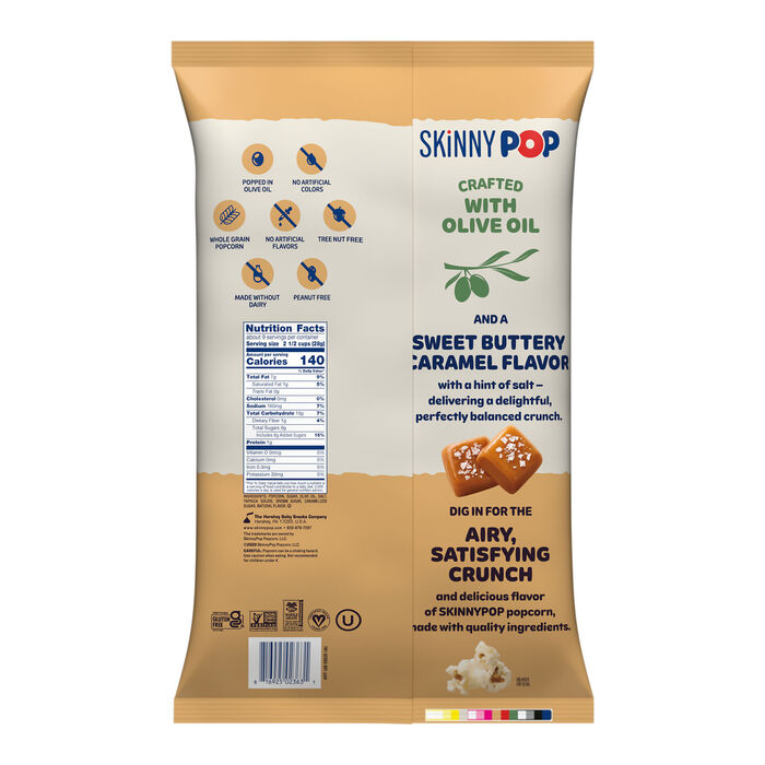 Image of SKINNYPOP Olive Oil Salted Caramel Flavored, Gluten Free Popcorn Bag, 8.7 oz Packaging